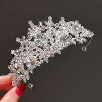 Diadema Elegante Y Exquisita Para Mujer Con Inserción De Diamantesplateado Adecuada Para Bodas Y Fiestas Accesorio De Cabello De Adulto Material De Aleación - details 0