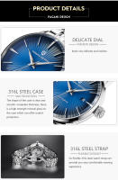 Reloj Mecánico De Moda Para Hombres PAGANI DESIGN Resistente Al Agua 30M Acero Inoxidable Marca Lujo Automático Reloj De Negocios Con Marcadores Arábigos Y Cierre De Hebilla - details 4