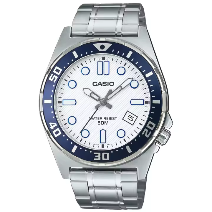 Reloj CASIO MTD-135D-7A Diver Style para Hombre Esfera Blanca - 1
