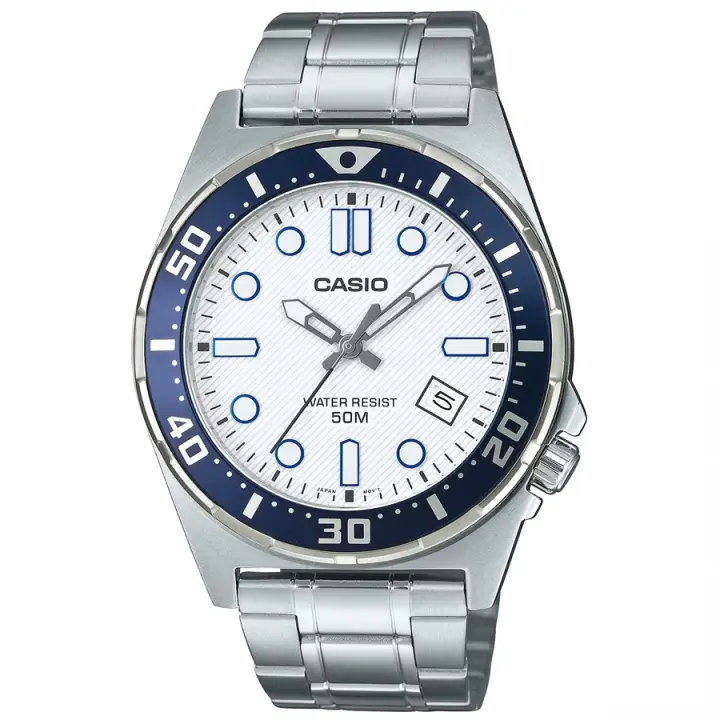 Reloj CASIO MTD-135D-7A Diver Style para Hombre Esfera Blanca - 1