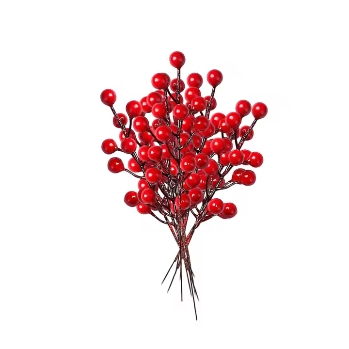10/20 Piezas De Ranas Rojas Artificial 12 Brotes De Bayas Rojas Para Decoración De Árbol De Navidad Y Hogar Estilo Floral - 1