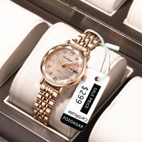 Reloj De Mujer POEDAGAR Elegante Y Lujo Resistente Al Agua Con Luminiscencia Fecha Día De La Semana Moda Acero Inoxidable Cuarzo Reloj De Pulsera Para Mujer - details 9