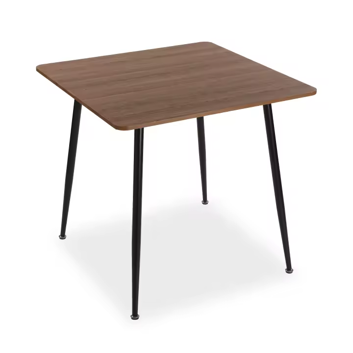 Versa Iulia Mesa de comedor para Cocina, Terraza, Jardín o Comedor, , Medidas (Al x L x An) 75 x 80 x 80 cm, Madera, PVC y Metal, Color Marrón y negro - 1