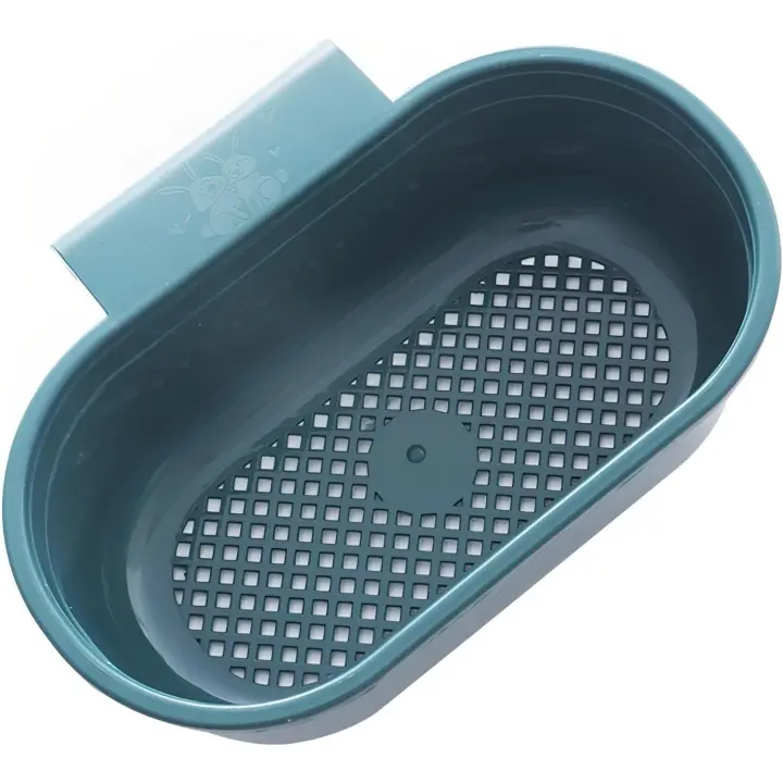 Colador de fregadero para Frutas y verduras, cesta de Drenaje, cesta de Lavado para fregadero de Cocina, cesta de Drenaje Colgante (Azul) - 1