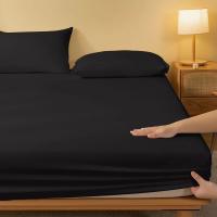 Sábana Sólida Mate Negra 1 Pieza Para Dormitorio Algodón 100% Funda De Sábanas Sin Almohadillas Incluidas Medidas Adecuadas - details 3