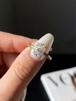 Anillo De Bodas Para Mujer 925 Plata Esterlina Brillante Oval Moissanita 1-2 Carrat Engaño Joyería Fina Anillo De Propuesta - details 2