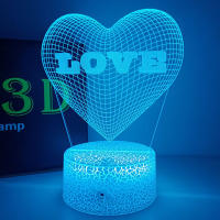Lámpara De Noche LED 3D Acrílica Para Niños Con 16 Colores Toque Iluminación Para El Hogar Regalo De San Valentín O Cumpleaños Para Novia - details 2