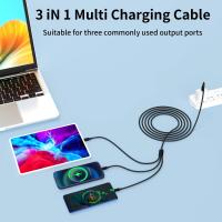Cable USB Tipo C 3 En 1 Carga Rápida Para iPhone Samsung Huawei Xiaomi Cable Multifuncional Con Micro USB Y Tipo C Corriente Máxima 2.4A Material De Nylon Empaquetado Retail - details 6
