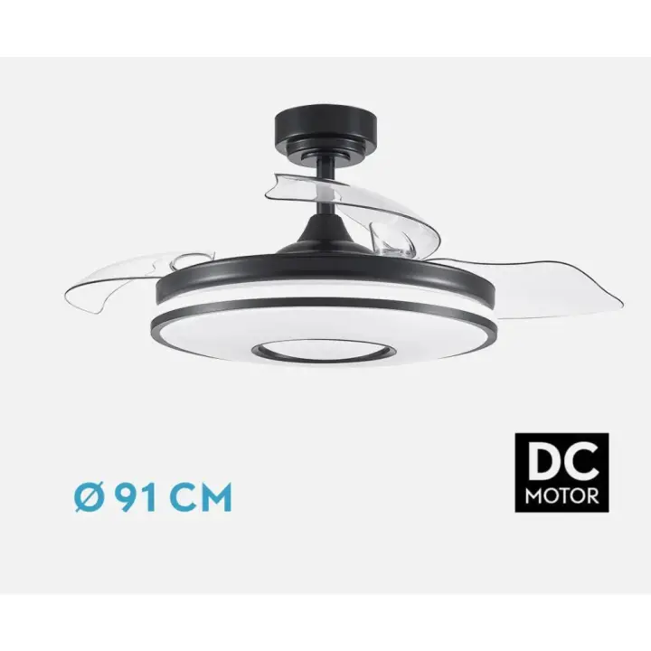 FABRILAMP Ventilador Dc Dani 48W-59w 4800LM-6980lm COLORES 4aspas 6velocidades 91D-107d 3000-4000-6000k Remoto+Reg.Intensidad+memoria+temporizador 24 Incluye mando a distancia y dos tijas de 12.5 y 25 centímetro Productos originales calidad de confianza - 1