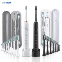 cepillo eléctrico，Cepillo de dientes eléctrico sónico para adultos, 8 cabezales, blanqueamiento Dental ultrasónico inteligente, recargable - details 2