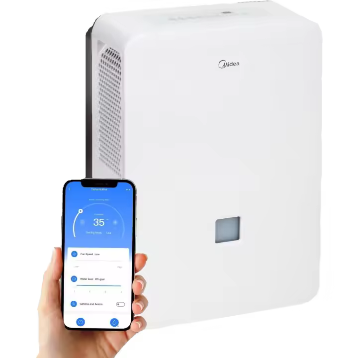 MIDEA Deshumidificador Industrial Gran capacidad 50L para Humedad interior hasta 112 m2 / 300 m3 - Deshumificadores para humedades grandes espacios con depósito extraible - Demufier bajo consumo - 1