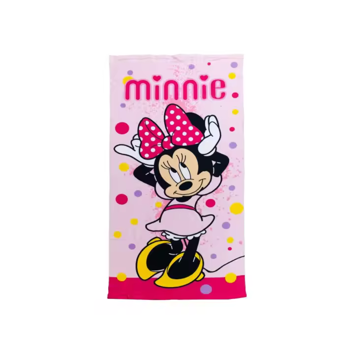 SUN & SURF Toalla de playa Infantil MINNIE Licencia Disney Original, Microfibra Rizo, Suave y Absorbente, Ideal para Piscina, Playa o Campo - 1