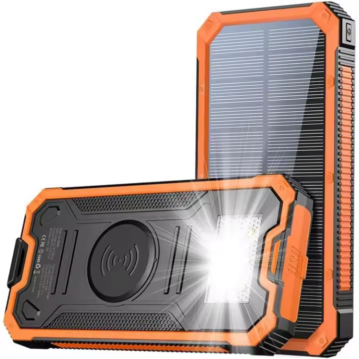 Cargador Solar Power Bank, 20.000 mAh Cargador Inalámbrico Portátil with Entrada/Salida USB C para Teléfonos Móvil, Batería Externa with Dual para Camping - 1
