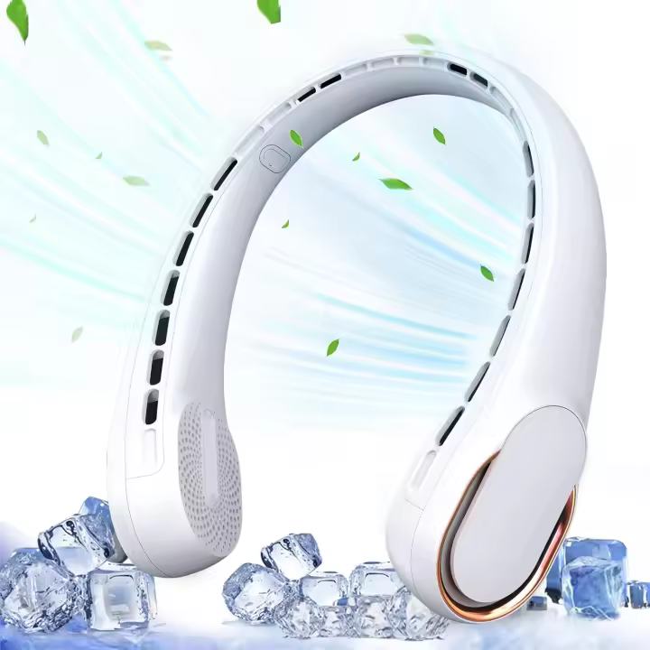 Ventilador de Cuello portátil, ventilador de Cuello sin Aspas, ventilador personal recargable por USB, ventilador de Cuello que funciona con la Restauración de 2000 mAh, 3 velocidajades ajustables, enfriamiento más rápidamente - 1