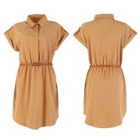 Vestido De Mujer Verano Chiffon Con Cinturón Estilo Oficina Y Fiesta Manga Corta Cuello En V Silueta A-Line Talla Slim - details 9