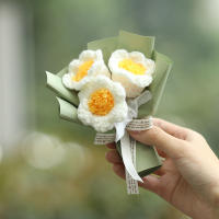Mini Bouquet De Flores Artificiales Hacer Knit En Punto Girasol Tulipán Para Bodas Día De San Valentín Regalos De Cumpleaños Decoración Del Hogar - details 4