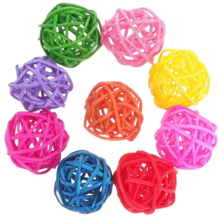 Juguete De Masticación Para Pájaros 50 PCS Bola De Rotura Para Periquito Juguete Divertido De Masticar Hierba Y Vines Para Acuario - 1