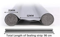 Tira De Sellado Para Puerta Anti-Viento Protección Doble Antipolvo Y Sonido Material De Goma Tamaño 96cm Para Excluyendo Acordeones - details 2