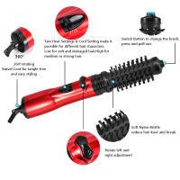Set Profesional De Peine Secador De Pelo 2 En 1 Con Rueda Volante Eléctrica Para Crear Volumen Peine Calentador De Aire Rotativo - details 4