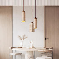 Colgante De Piedra Amarilla Wabi-Sabi Para Dormitorio Y Restaurante Luz De Mesa Nórdica Vintage Para Belleza Tienda Y Decoración De Hogar - details 6