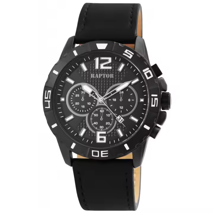 Reloj Raptor® Triang Hombre com Bracelete em Pele Genuína - 1