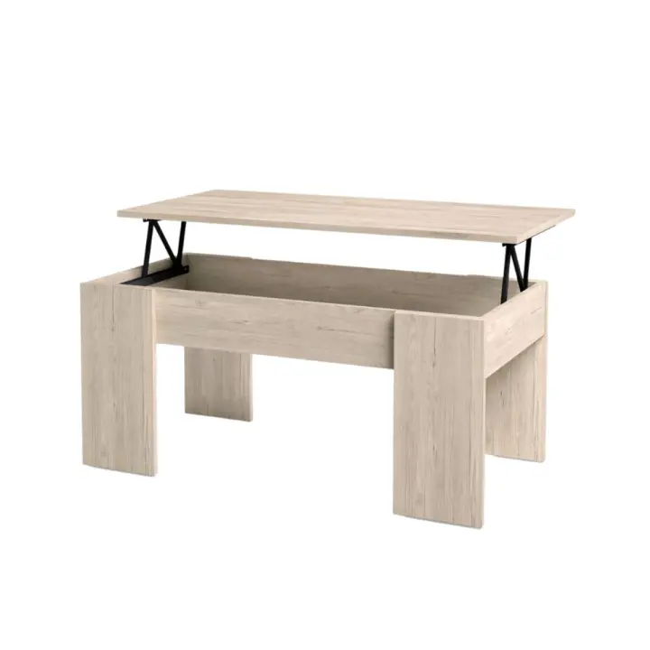 Mesa de Centro Gala Low Elevable 45x100x50 cm - Minimalista, Multifuncional y Resistente - 1