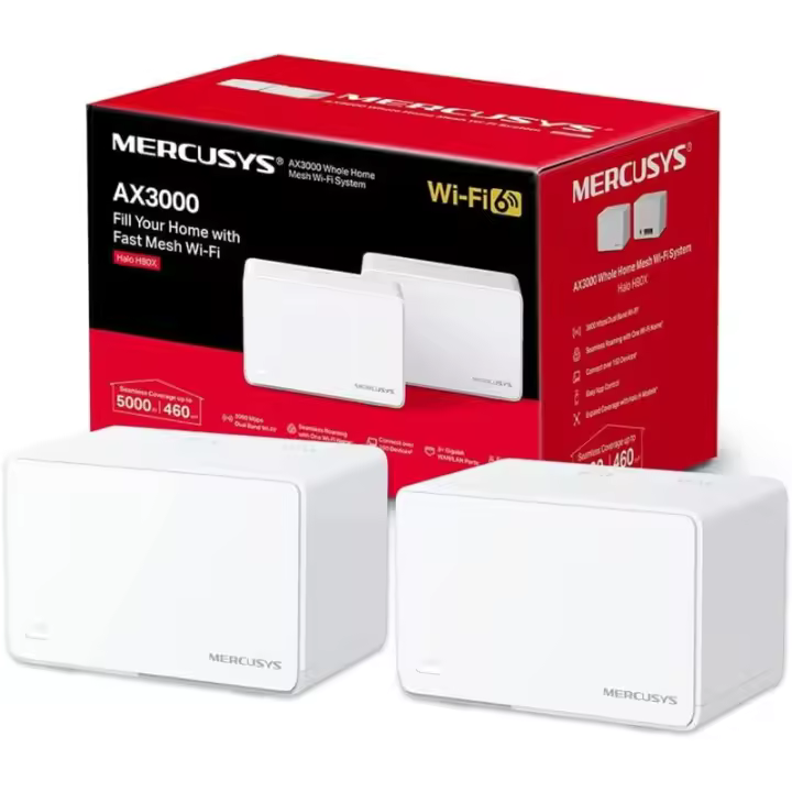 Mercusys Halo H80X Pack de 2 Sistema Wifi Mesh AX3000 WiFi 6 Doble Banda Gigabit - 1