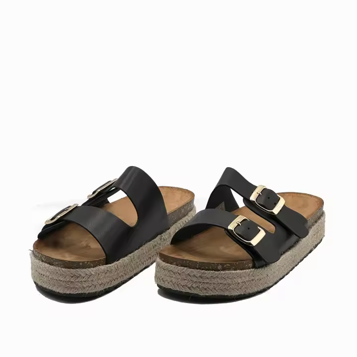 JZ Hermanos Sandalias con hebilla ajustable y suela de esparto - 1