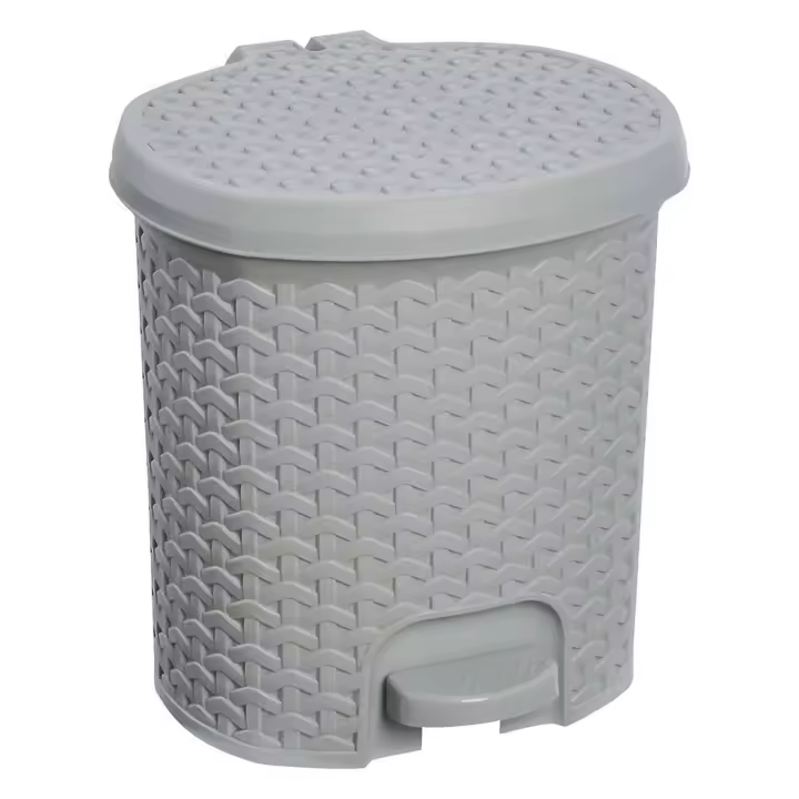 Keeeper Cubo de Basura Rattán 5,5L - Diseño Rattán - Fácil Apertura con Pedal - 1
