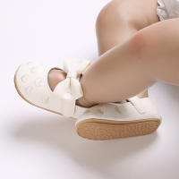 Zapatos De Princesa Para Bebé Niña En Lace Blanca Mocasines Con Lazo Y Borde Antideslizante De Goma Primera Calzado Para Caminar - details 35