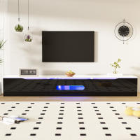 Soporte de TV 180 cm Negro y Blanco | Bajo Brillo Surface | Iluminación LED Multicolor (16 Colores) | Montaje Compatible con La Parada - details 0