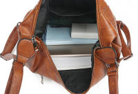 Bolso De Hombro Retro De Cuero PU Para Mujer Gran Capacidad Bolsos Hobo Casual Con Parches Bolsa Transversal De Compras - details 17