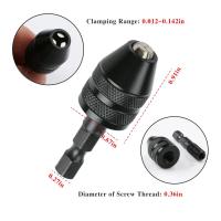 Chorro De Taladro Sin Llave 1PCS 0.3-3.6mm Conversor De Herramienta De Conversión 1/4" Punta Hexagonal Adaptador De Reemplazo Rápido Para Taladro Eléctrico - details 3