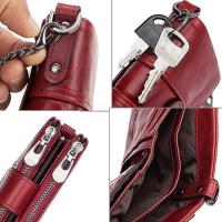 Cartera Mujer Piel Auténtica Cartera Cremallera Mujer con Cadena, Bloqueo RFID - details 3