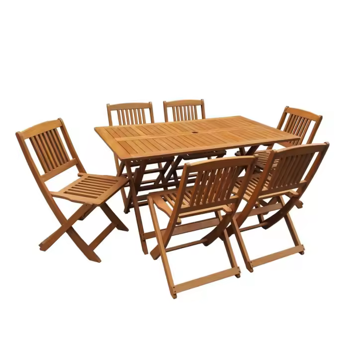 Comedor/Salón de jardín en madera exótica Hong Kong - Maple - Marrón claro , Comedor/Salón de jardín en madera exótica Hong Kong - Maple - Marrón claro - 1
