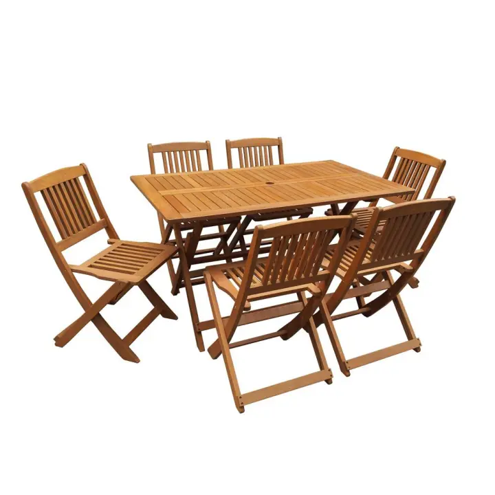 Comedor/Salón de jardín en madera exótica Hong Kong - Maple - Marrón claro , Comedor/Salón de jardín en madera exótica Hong Kong - Maple - Marrón claro - 1