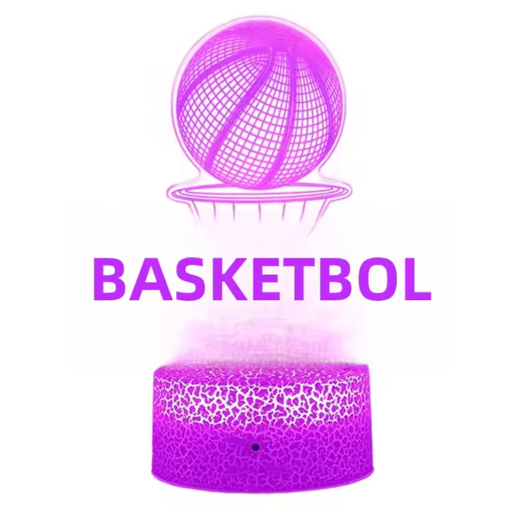 Lámpara Nocturna 3D Ilusión De Baloncesto Holograma Acrílico Luz De Noche Para Decoración De Habitación Regalo Único Para Estudiante Luz Nocturna Para Dormitorio - 1