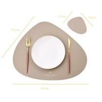 Inyahome Juego De 2 Tapetes De Cuero Sintético Para Mesa De Comedor Impermeables Y Lavables Coasters Para Cocina Estilo Americano - details 0