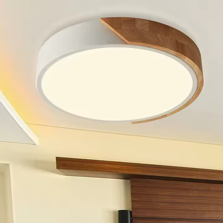 Luz de Techo LED Moderna Madera Ø30cm - 18W Natural - 1