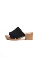 Lyla Wang Sandalias mujer mules con tacón alto y plataforma efecto madera con tachas y plantilla acolchada - details 27