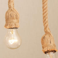 Lámpara Colgante De Hemp Vintage Para Decoración De Hogar Estilo Retro Loft Industrial Con 1/2/3/4/5 Cabezas Bombilla Edison Incluida - details 5
