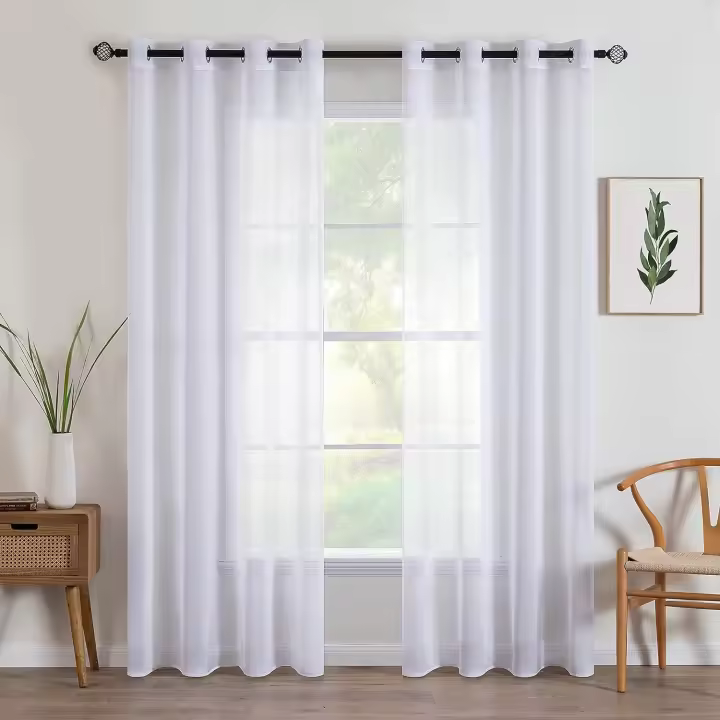 ARISE-STARLEY-Cortina para Ventana Dormitorio Translúcidas Visillos Paneles para Ventanas Cortinas Poliéster Translucida de Dormitorio Moderno Ojales Cortina Ventana Visillos Salon 150X260 cm - 1