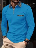 Camisa Polo Hombre Primavera Otoño Con Cierre De Cremallera Y Bolsillo Estilo Casual Deportivo Y Libre Para Viajes Material Poliéster Transpirable - details 5