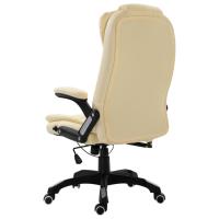 vidaXL Silla de oficina de cuero sintético color crema - details 2