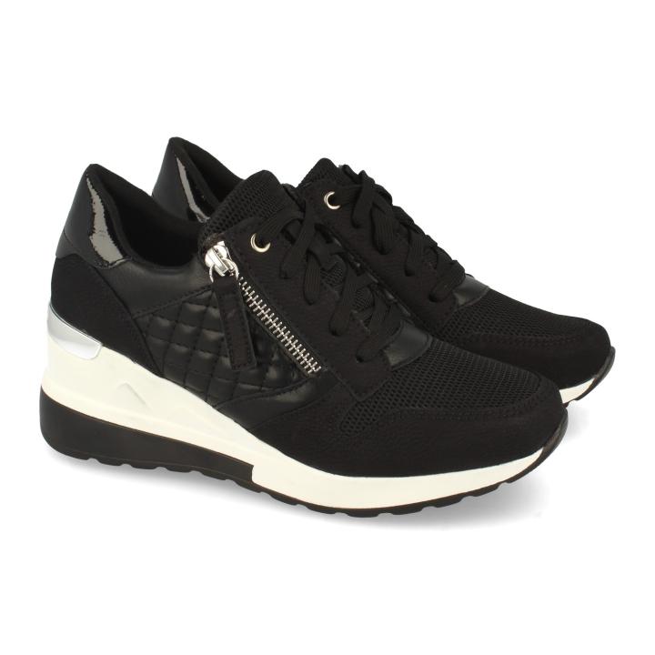 Davinia Shoes Zapatilla para Mujer, con Cuña, Cremallera de Adorno