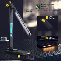 Lámpara de escritorio con reloj despertador y calendario y cinco temperaturas de color, lámpara LED plegable para el cuidado de los ojos luz de lectura luz nocturna - details 5