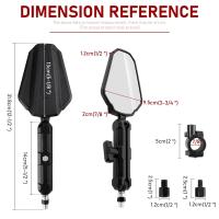 Espejos Laterales Ajustables Y Plegables Para Motocicleta Compatible Con ATV De Aventura Y Carretera Espejos De Manillar Universales - details 4