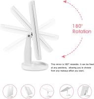 Espejo de Maquillaje, [Regalos Navidad] Espejo de Mesa Tríptico con Aumentos 10X, 3X, 2X y 1X, Espejo Cosmético Pantalla Táctil en Iluminacíon 21 Led, Carga con USB o Batería, Adjustable 180º - details 2