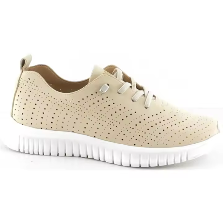 Amarpies zapato sport para mujer aog28352 color beig - 1
