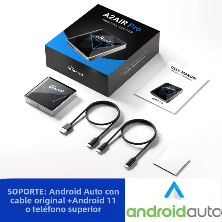 Adaptador De Auto Android OTTOCAST A2Air pro De Cable a Inalámbrico Para Nissan VW Ford Accesorios De Coche Bluetooth Upgrade Dongle - 1